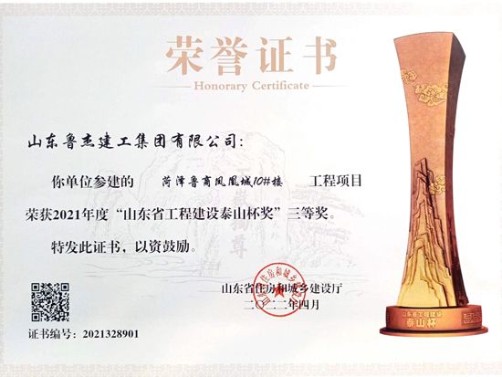 山東省工程建設(shè)泰山杯獎